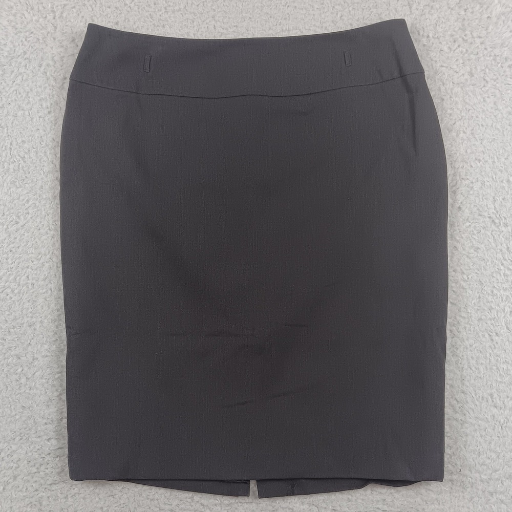 Liz Claiborne Pencil Skirt Women 12 Gray Career Lined Stretch Knee Length